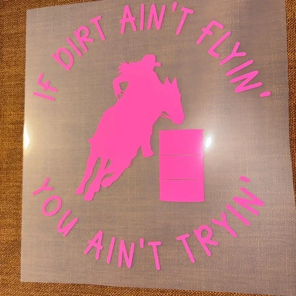 Pink Rodeo Barrel Racing Decal - Picture 1 of 2